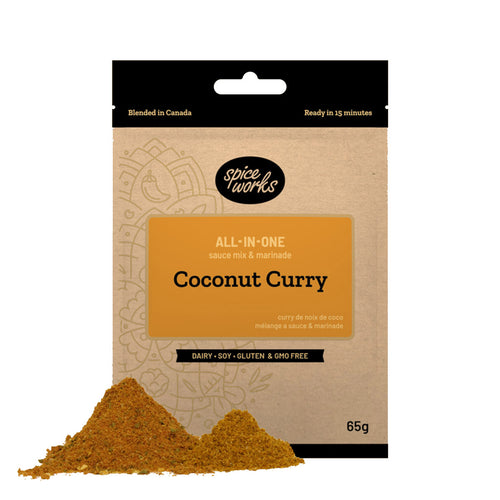 packed with care spice works all in one sauce mix and marinades coconut curry package spices quality