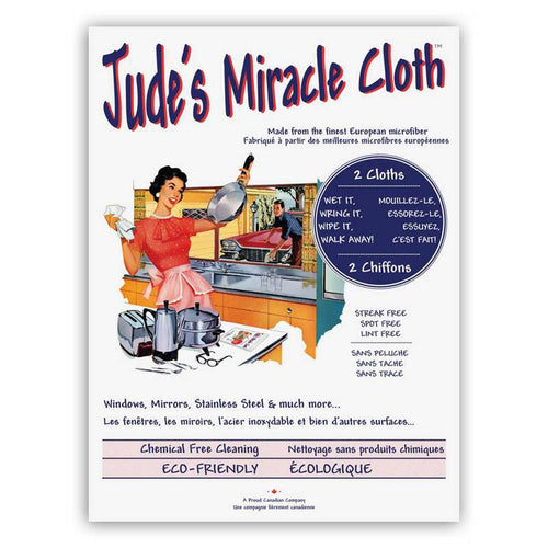 packed with care Jude's Miracle Cloth Blue White 2 pack cleaning  cloth car cleaning cloth eco-friendly reusable cleaning sustainable kitchen home windows canada streak free chemical free cleaning glass