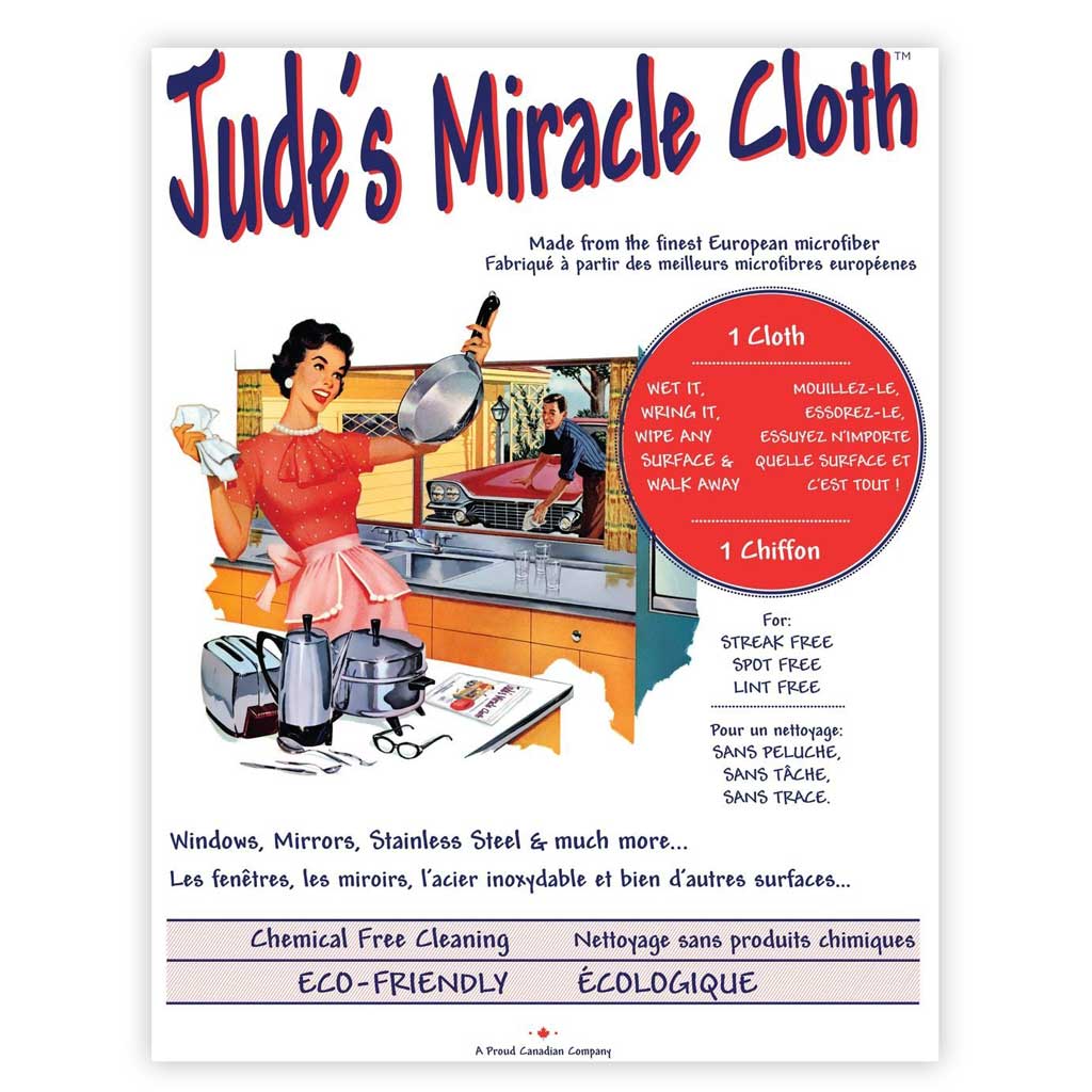 Packed With Care Jude's Miracle Cloth White 2 pack cleaning cloth eco-friendly reusable cleaning sustainable kitchen home windows canada streak free chemical free cleaning glass